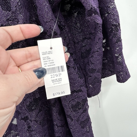 Catherines Lace Tank and Duster Set Size 22WP Purple Mature Feminine Romantic - Picture 13 of 16